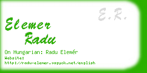 elemer radu business card